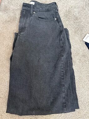 NWOT Abercrombie & Fitch High-Rise Wide-Leg Jeans in Charcoal